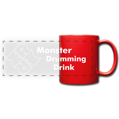 Monster Drumming Drink Mug - red