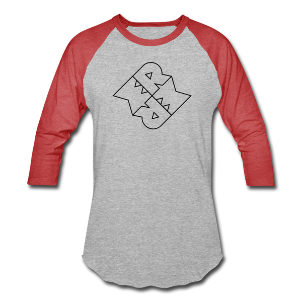 Monster Drummer Baseball Shirts - heather gray/red