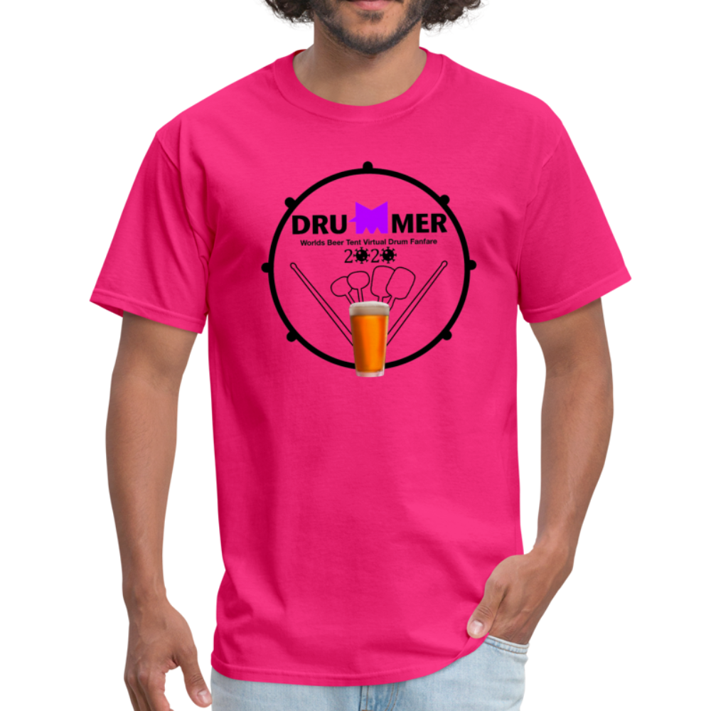Worlds Fanfare Drummer Tshirt Black Logo - fuchsia